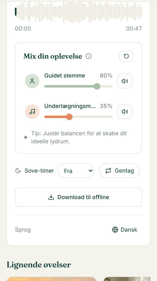 Mixeren for stemme og musik på en telefon