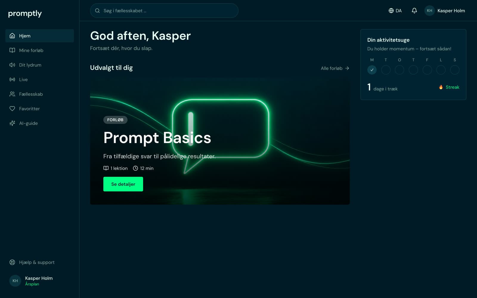 Promptly: mørkt med neongrønne detaljer